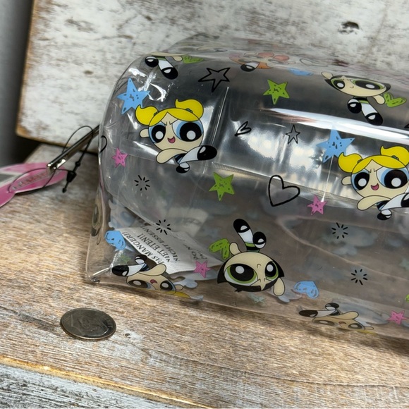 The Power Puff Girls Zip Makeup Bag Blossom, Bubbles, Buttercup Clear Print 7.5" - Picture 14 of 16